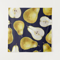 Ripe pear, black background, garden art