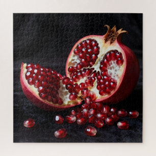 Ripe Pomegranate Seeds Juicy Fruit Dramatic Jigsaw Puzzle