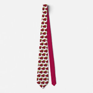 Ripe Raspberry Red Raspberries Berry Fruit Print Tie