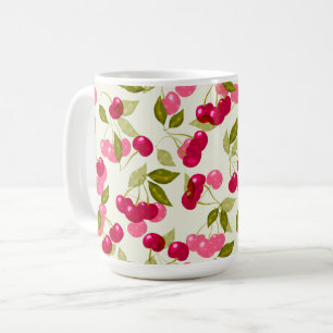 Ripe red cherry . coffee mug