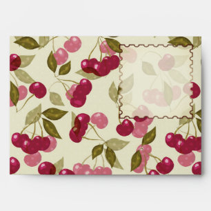 Ripe red cherry . envelope