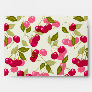 Ripe red cherry . envelope