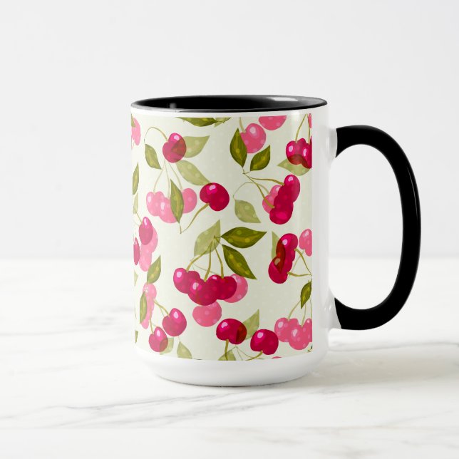 Ripe red cherry . mug (Right)