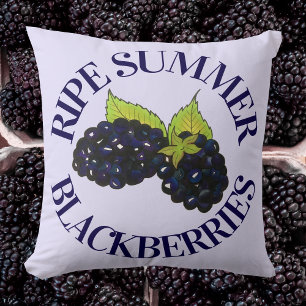 Ripe Summer Blackberries Blackberry Berry Berries Cushion