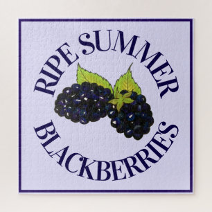 Ripe Summer Blackberries Blackberry Berry Berries Jigsaw Puzzle