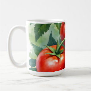 Ripe Tomato Vine Watercolor Fresh Coffee Mug