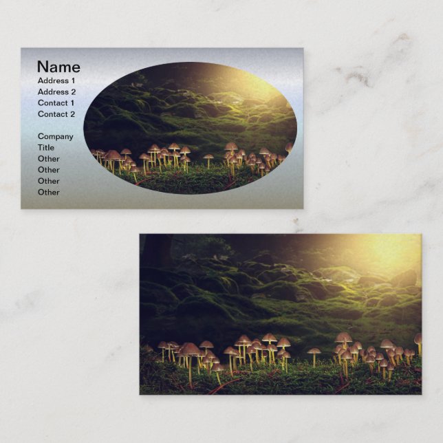 Ripe Wild Mushrooms in the Forest Business Card (Front/Back)