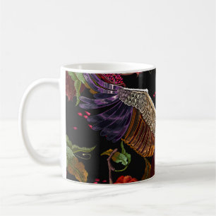 Ripened pomegranate fruits, crane birds and wild r coffee mug