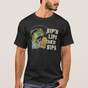 Rip'n Lips Talking Sips Funny Fishing T-Shirt