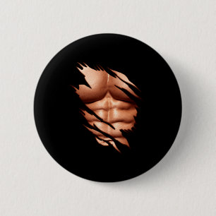 Ripped Abs Clic Funny  6 Cm Round Badge