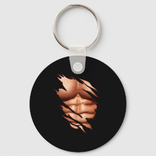 Ripped Abs Clic Funny Key Ring