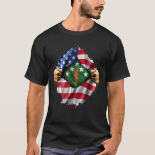 Ripped American Flag Hidden 20th Support Command C T-Shirt