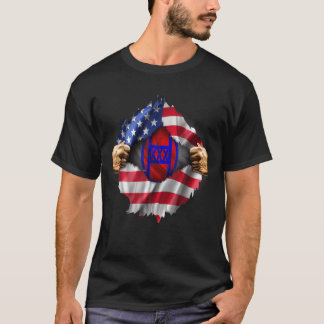 Ripped American Flag Hidden 30Th Armoured Brigade  T-Shirt