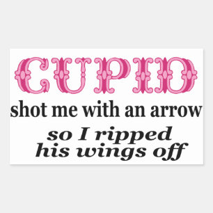 Ripped Cupids Wings Off Rectangular Sticker