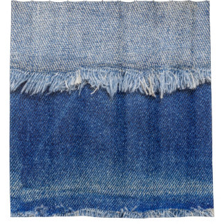 Ripped Denim Jeans Fabric Background Shower Curtain