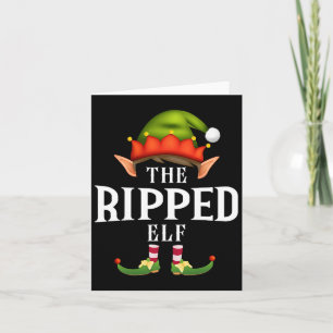 Ripped Elf Group Funny Christmas Pajama Party  Card