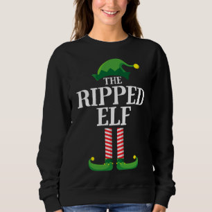 Ripped Elf Matching Family Christmas Party Sweatshirt