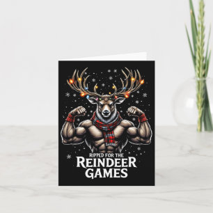 Ripped For The Games Funny Christmas Gym Workout R Card