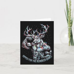 Ripped For The Games Funny Christmas Gym Workout R Card