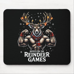 Ripped For The Games Funny Christmas Gym Workout R Mouse Pad