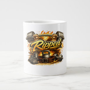 Ripped Gym Fitness Design Large Coffee Mug