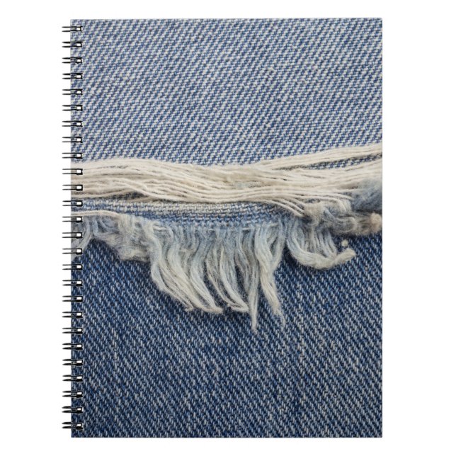 Ripped jeans texture, stylish background. notebook (Front)