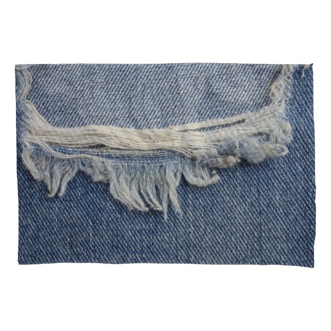 Ripped jeans texture, stylish background. pillowcase (Front)