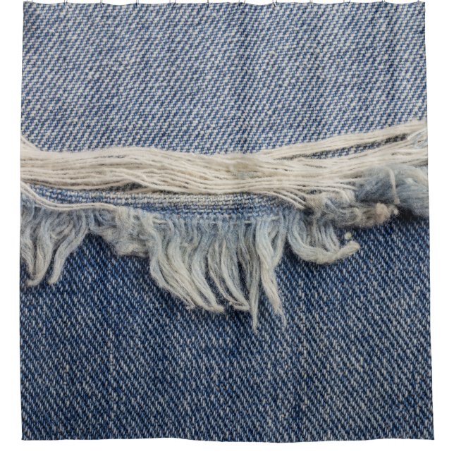 Ripped jeans texture, stylish background. shower curtain (Front)