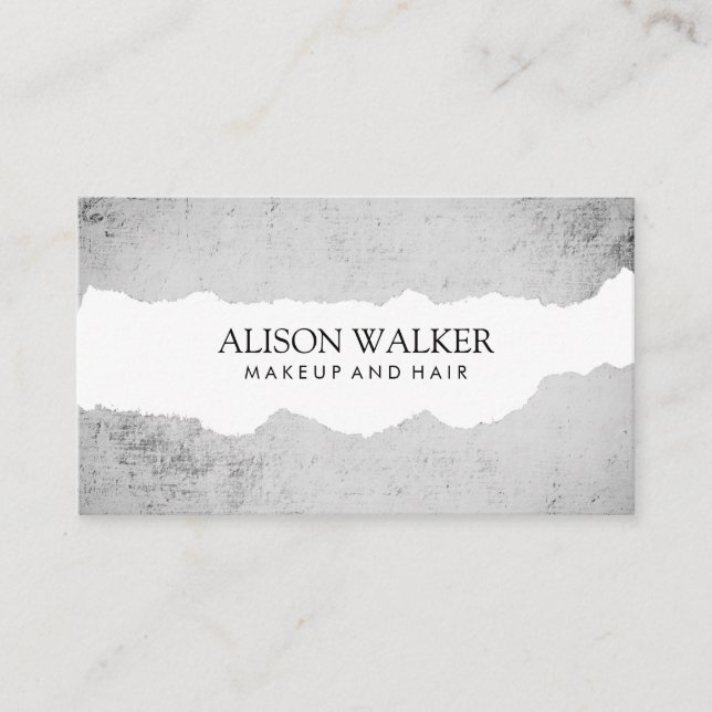 Ripped Modern Grunge Business Card (Front)