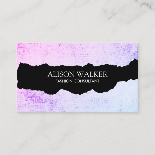 Ripped Modern Grunge Business Card (Front)