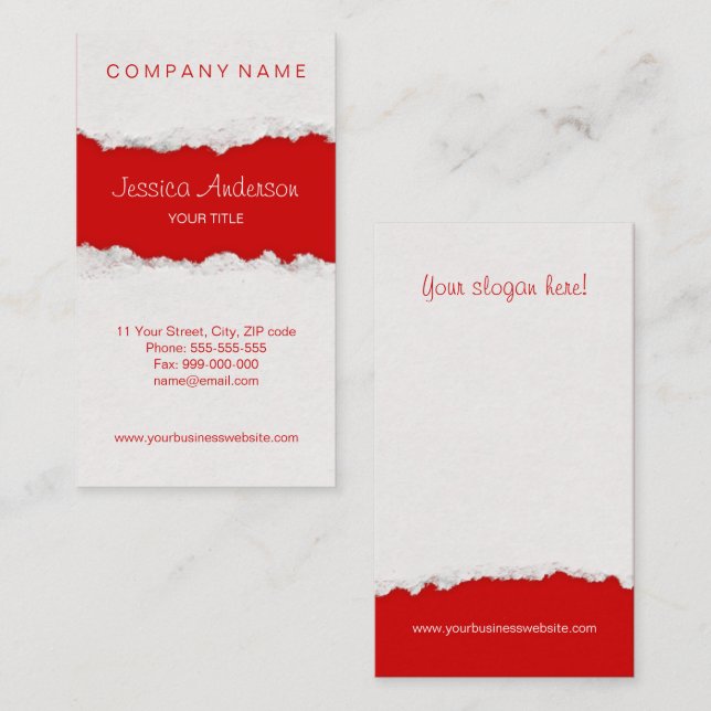 Ripped Paper Torn business card (Front/Back)