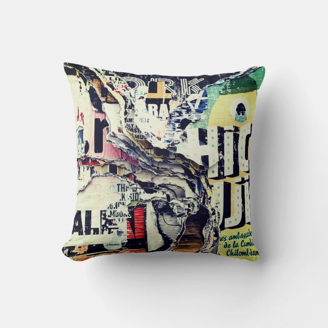 Ripped Posters and Creative Typography 3D Pop Art Cushion (Front)