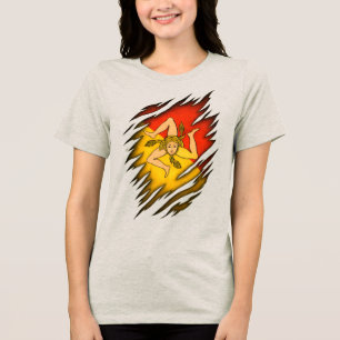 Ripped shirt design with Sicilian flag