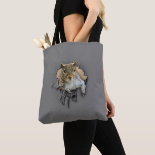 Ripped Shirt Squirrel Tote Bag