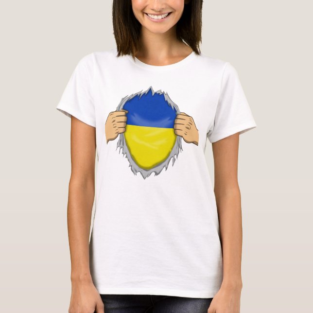 Ripped Shirt Ukraine Flag Within (Front)