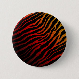 Ripped SpaceTime Stripes - Black/Red/Gold 6 Cm Round Badge