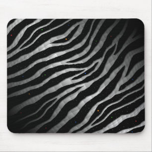 Ripped SpaceTime Stripes - Black/White Mouse Pad