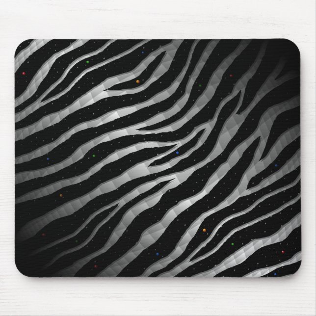 Ripped SpaceTime Stripes - Black/White Mouse Pad (Front)