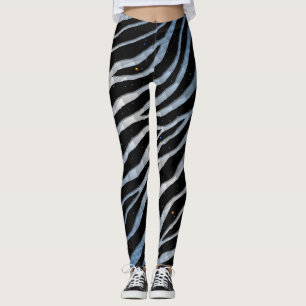 Ripped SpaceTime Stripes - Blue/White Leggings