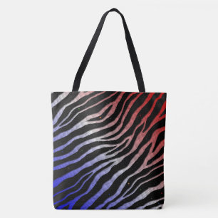 Ripped SpaceTime Stripes - Blue/White/Red Tote Bag