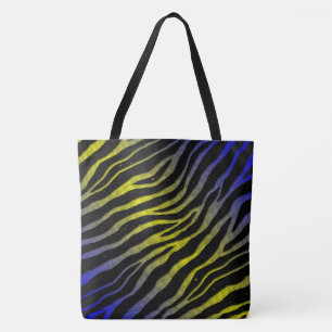 Ripped SpaceTime Stripes - Blue/Yellow Tote Bag