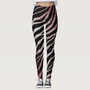Ripped SpaceTime Stripes - Coral/White Leggings
