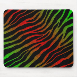Ripped SpaceTime Stripes - Green/Red Mouse Pad