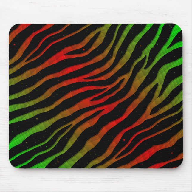 Ripped SpaceTime Stripes - Green/Red Mouse Pad (Front)