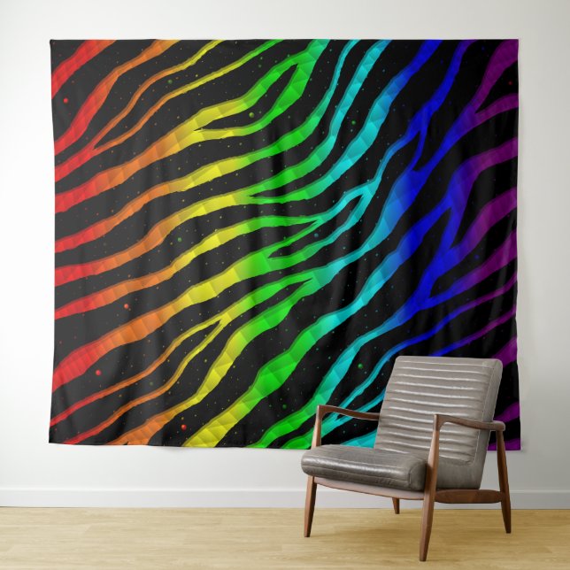 Ripped SpaceTime Stripes - Light Spectrum Tapestry (In Situ (Horizontal))