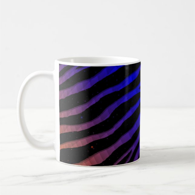 Ripped SpaceTime Stripes - Orange/Blue Coffee Mug (Left)