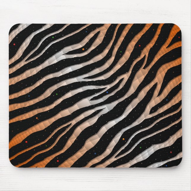 Ripped SpaceTime Stripes - Orange/White Mouse Pad (Front)