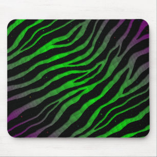 Ripped SpaceTime Stripes - Purple/Green Mouse Pad