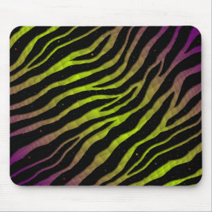 Ripped SpaceTime Stripes - Purple/Lime Mouse Pad