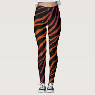 Ripped SpaceTime Stripes - Purple/Orange Leggings